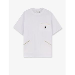 Sacai X Carhartt Wip Men Cotton T-Shirt With Frontal Logo Patch